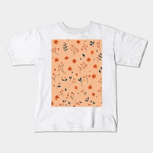 Floral Pattern Minimalistic: Geometric Blossom Essence Kids T-Shirt